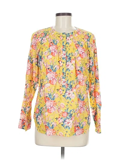 Pre-owned Liberty Art Fabrics For J.crew Long Sleeve Blouse In Yellow