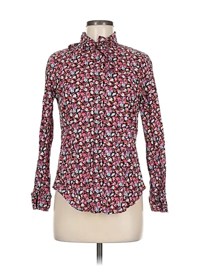 Pre-owned Liberty Art Fabrics For J.crew Long Sleeve Button Down Shirt In Burgundy