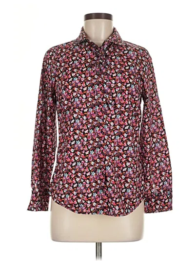 Pre-owned Liberty Art Fabrics For J.crew Long Sleeve Button Down Shirt In Burgundy