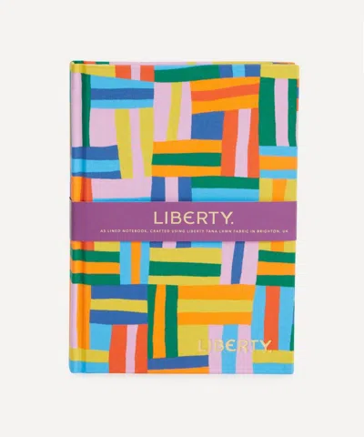 Liberty Basket Weave  Morocco Silk A5 Lined Notebook In Multi