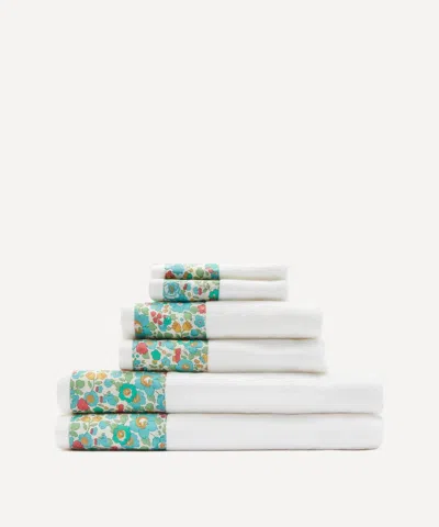 Liberty Betsy Towels Bundle Set Of Six In Green
