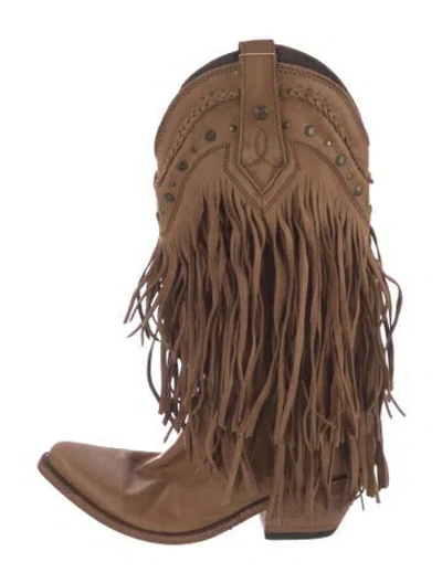 Pre-owned Liberty Black Suede Western Boots In Neutrals