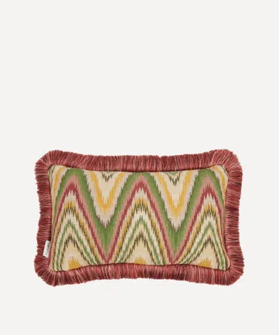 Liberty Bombazine Velvet Fringed Cushion In Multi