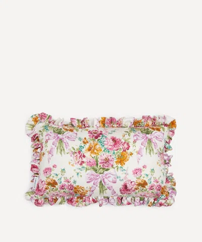 Liberty Bow Bouquet Silk Cushion In Multi
