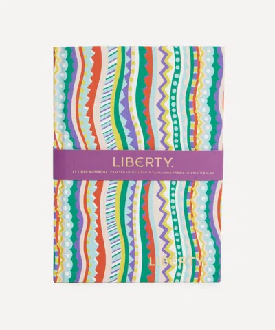 Liberty Circus Stripe  Morocco Silk A5 Lined Notebook In Multi