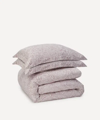 Liberty Etched Bloom Cotton Sateen Super King Duvet Set In Purple
