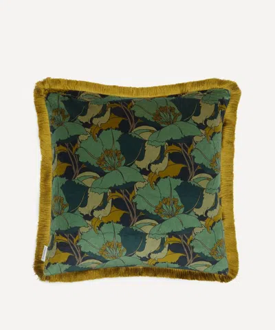 Liberty Eustacia Velvet Fringed Cushion In Multi
