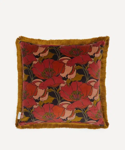 Liberty Eustacia Velvet Fringed Cushion In Multi