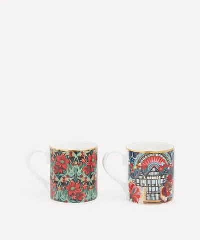 Liberty Festive Bone China Mug Set Of 2 In Multi