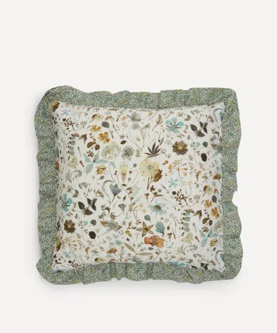 Liberty Floral Eve Tana Lawn Cottonruffled Pillowcase In Green