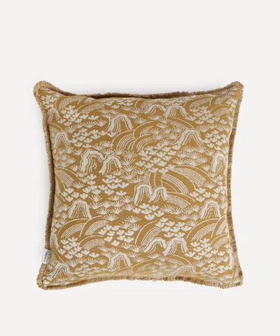 Liberty Forest Hills Jacquard Square Cushion In Ochre