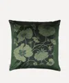 Liberty Fragile Blooms Velvet Cushion In Green