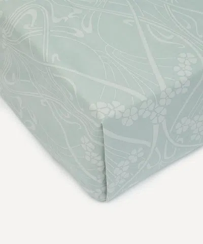 Liberty Ianthe Bloom Cotton Double Fitted Sheet In Green