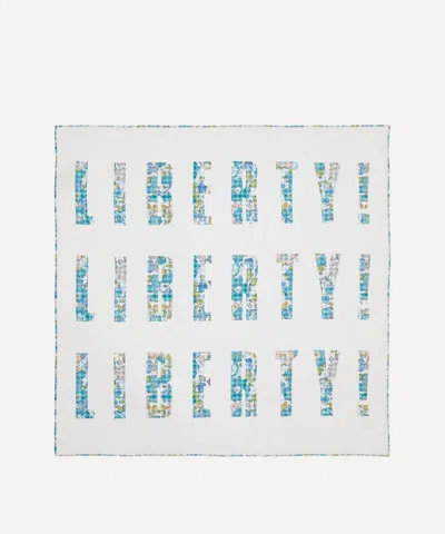 Liberty Patchwork Silk Scarf 70 In Light Blue