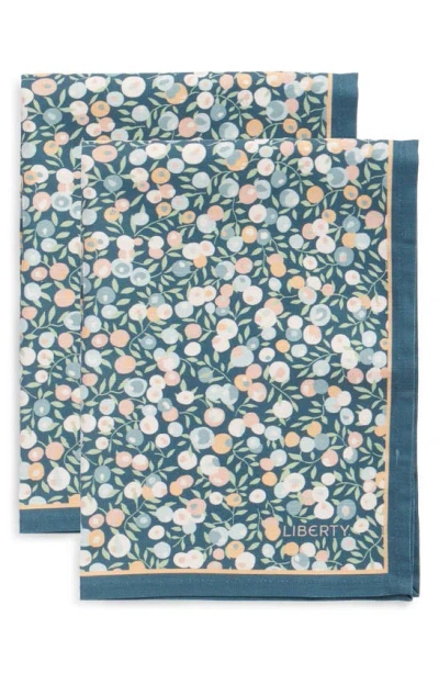 Liberty London 2-pack Berry Tea Towels In Green