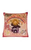 Liberty London All You Need Is Love Velvet Cushion In Multi