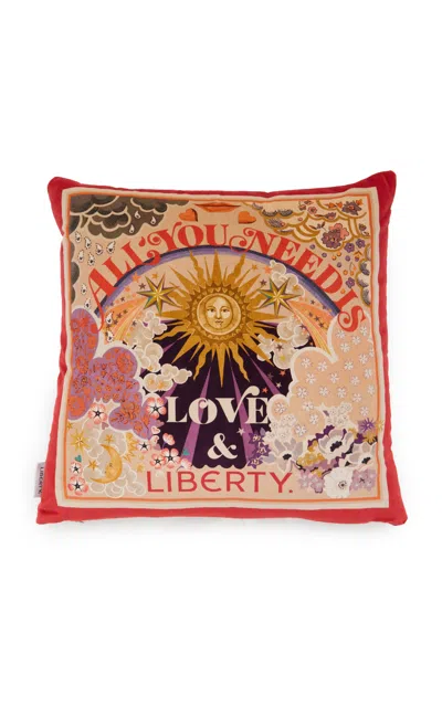 Liberty London All You Need Is Love Velvet Cushion In Multi