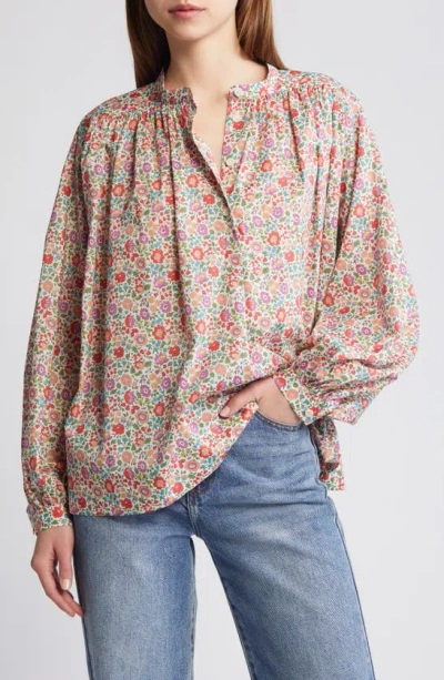 Liberty London Boho Floral Cotton Button-up Shirt In Red