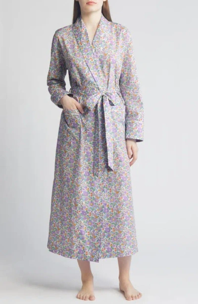 Liberty London Classic Tana Floral Cotton Dressing Gown In Lilac