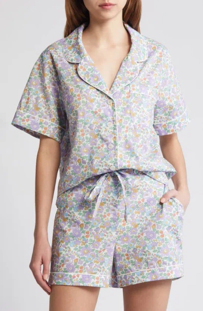 Liberty London Classic Tana Floral Cotton Short Pajamas In Lilac