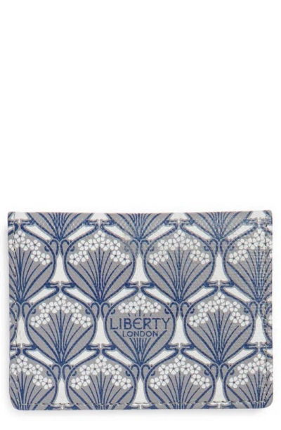 Liberty London Coated Canvas Card Case In Blue