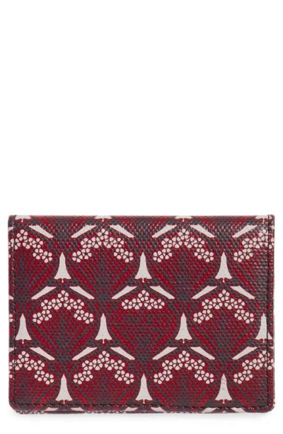 Liberty London Coated Canvas Card Case In Red