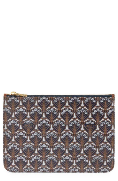 Liberty London Coated Canvas Zip Pouch In Black