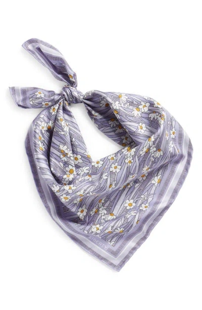 Liberty London Daisy Lawn Silk Scarf In Lilac