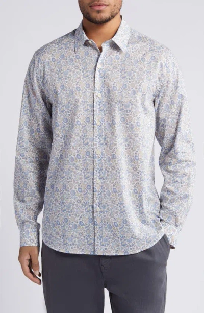 Liberty London Danjo Lasenby Floral Cotton Button-up Shirt In Light Blue