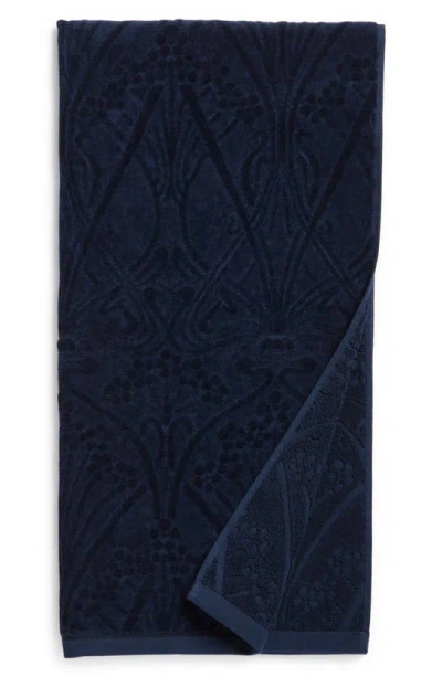 Liberty London Ianthe Cotton Bath Towel In Navy