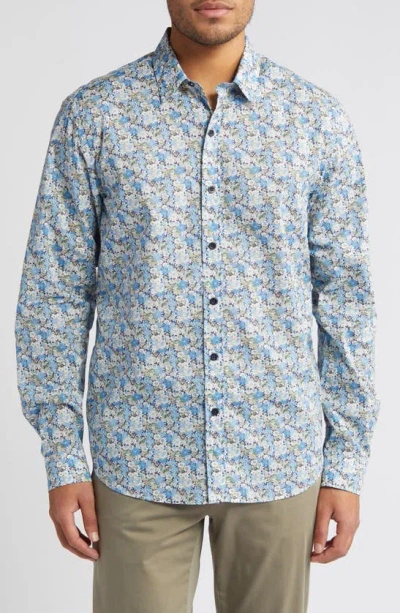 Liberty London Libby Lasenby Floral Cotton Button-up Shirt In Light Blue