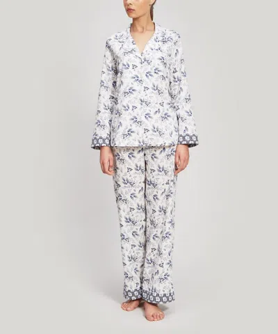 Liberty London Dorothea And Eleonora Brushed Cotton Pyjama Set In Cream