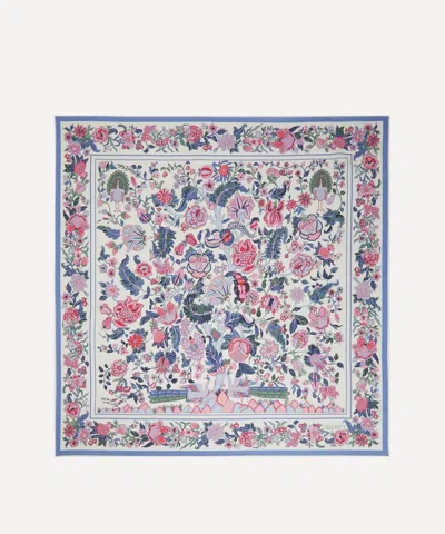 Liberty London Tree Of Life 90 X 90 Silk Scarf In Imran Cream