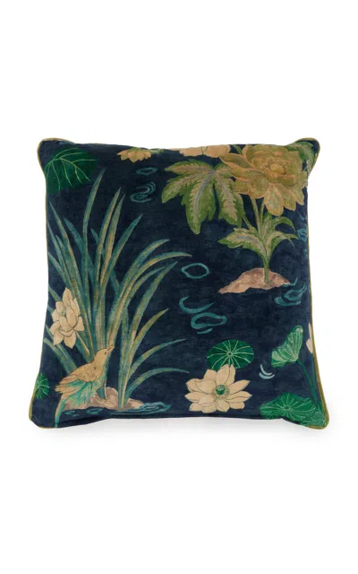 Liberty London Lotus Garden Printed-velvet Cushion In Multi