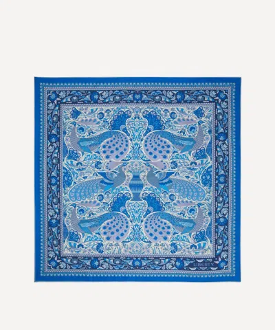 Liberty London Peacock Garden 70 X 70 Silk Twill Scarf