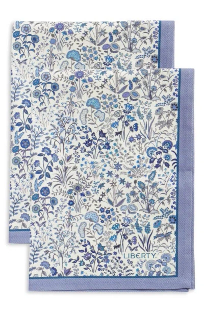 Liberty London Set Of 2 Shep Song Tea Towels In Blue