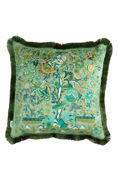 Liberty London Tree Of Life Accent Pillow In Green