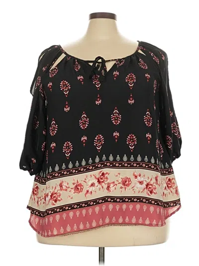 Pre-owned Liberty Love 3/4 Sleeve Blouse In Black