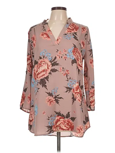 Pre-owned Liberty Love 3/4 Sleeve Blouse In Brown