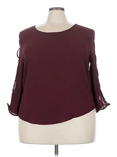 Pre-owned Liberty Love 3/4 Sleeve Blouse In Burgundy