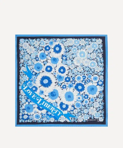 Liberty Love  Silk Scarf 45 In Blue