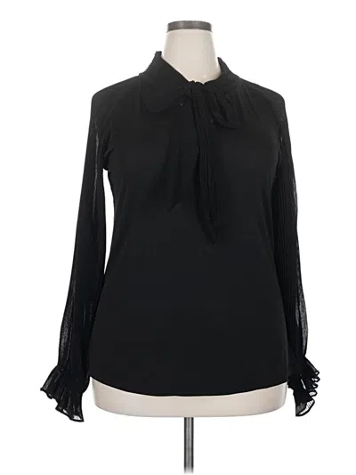 Pre-owned Liberty Love Long Sleeve Blouse In Black