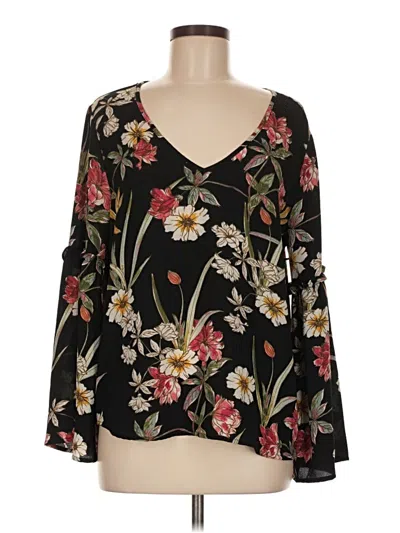 Pre-owned Liberty Love Long Sleeve Blouse In Black