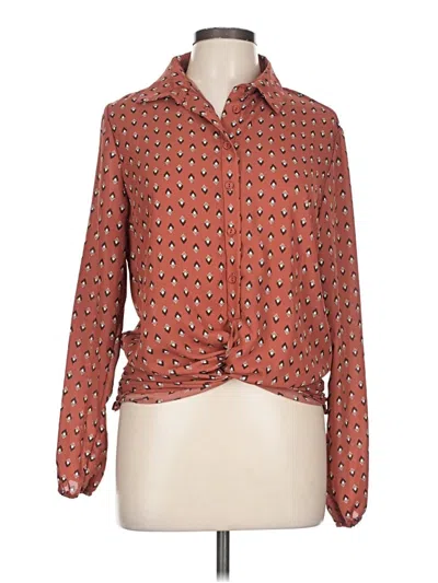 Pre-owned Liberty Love Long Sleeve Blouse In Red