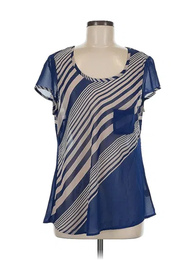 Pre-owned Liberty Love Short Sleeve Blouse In Blue