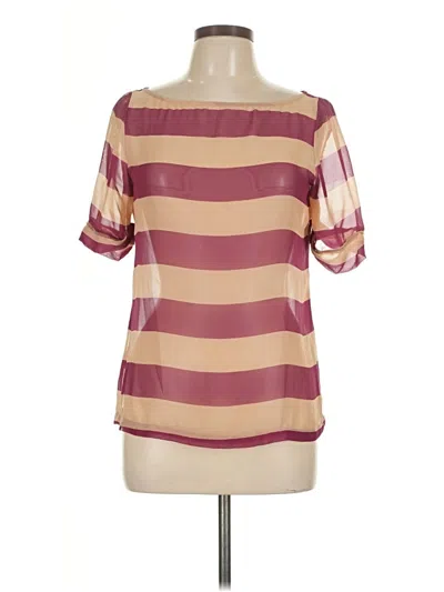 Pre-owned Liberty Love Short Sleeve Blouse In Burgundy