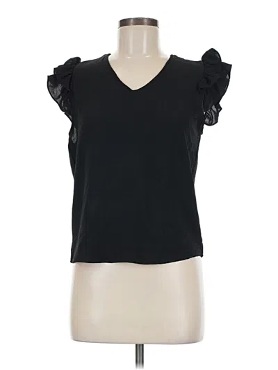Pre-owned Liberty Love Short Sleeve Top Black Sweetheart Neckline Tops