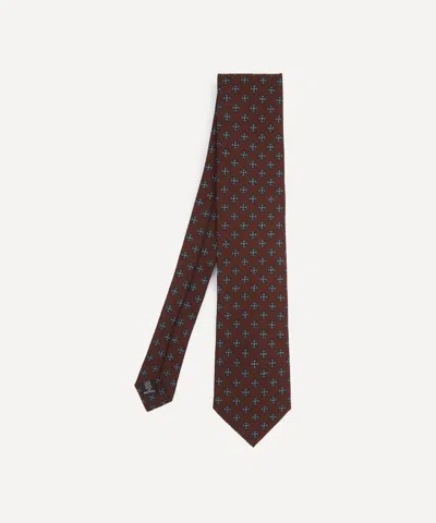 Liberty Mens Adamas Silk Pocket Square In Burgundy