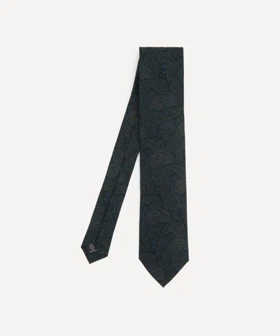Liberty Mens Adelphi Voyage Silk Pocket Square In Black