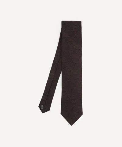 Liberty Mens Adelphi Voyage Silk Pocket Square In Brown